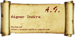 Aigner Indira névjegykártya